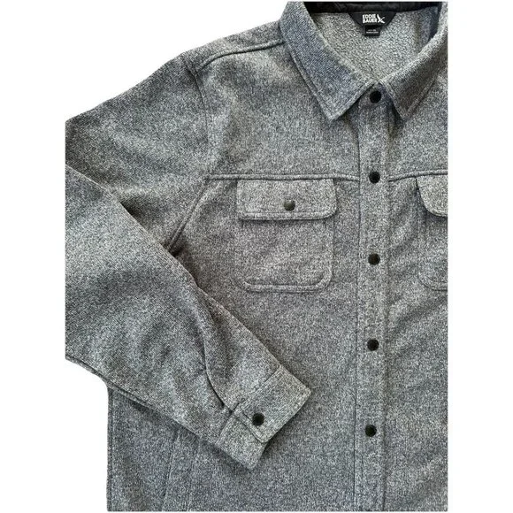 Eddie Bauer Fleece Shirt Jacket Fall Layering Gray Button Up Men's Size XL - Picture 4 of 6